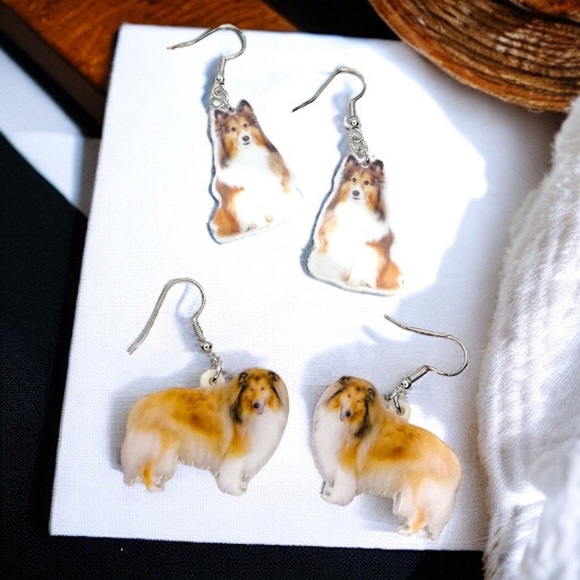 Collie Cuties: Adorable Handmade Dog Dangle Earrings for the Ultimate Dog Mom! - Picture 3 of 5